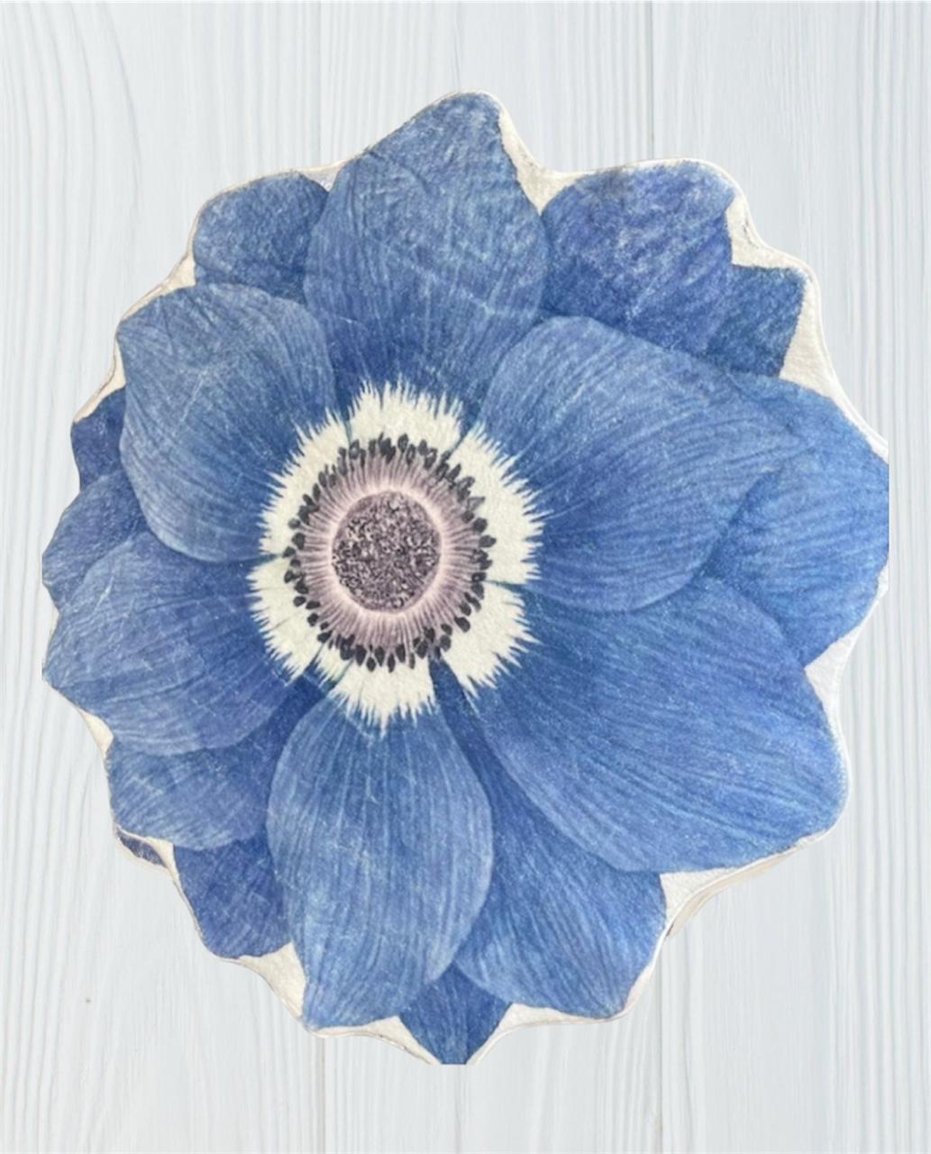 ALFOMBRA TODOHOGARSANTIAGODECHILE FLOR FELPA ANTIDESLIZANTE AZUL CLARO 120 X 120 CM - 1