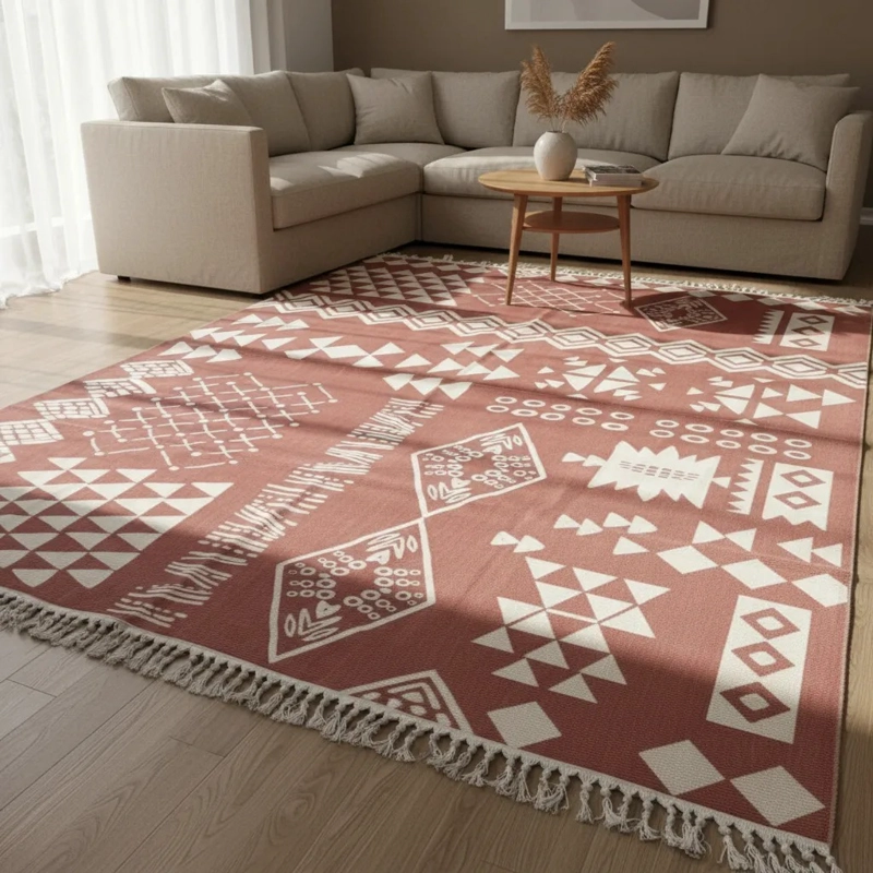 ALFOMBRA TODOHOGARSANTIAGODECHILE ESTAMPADA NÓRDICO KILIM 3 180 X 200 CM - 5