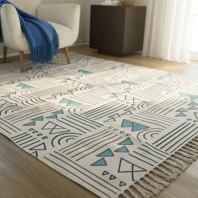 ALFOMBRA TODOHOGARSANTIAGODECHILE ESTAMPADA NÓRDICO KILIM 9 180 X 200 CM - 3