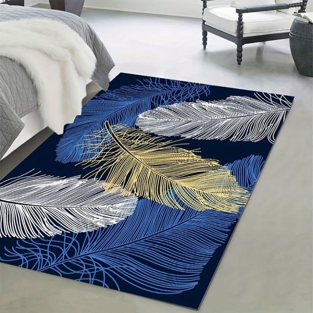 ALFOMBRA TODOHOGARSANTIAGODECHILE ESTAMPADA 3D ANTIDESLIZANTE AZUL 120 X 180 CM - 1