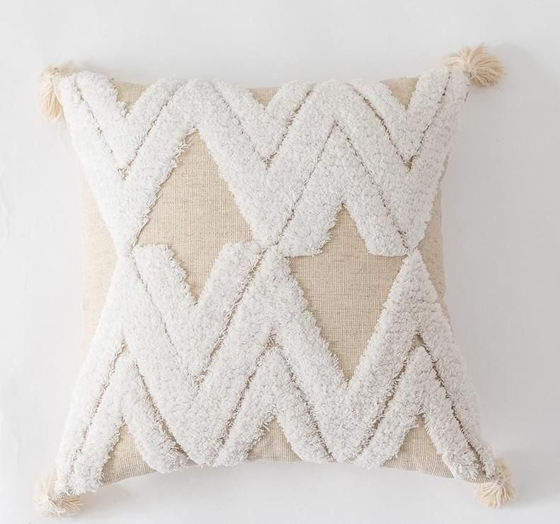 FUNDA COJÍN TODOHOGARSANTIAGODECHILE BOHEMIA EN CBH27 45 X 45 CM BEIGE - 1