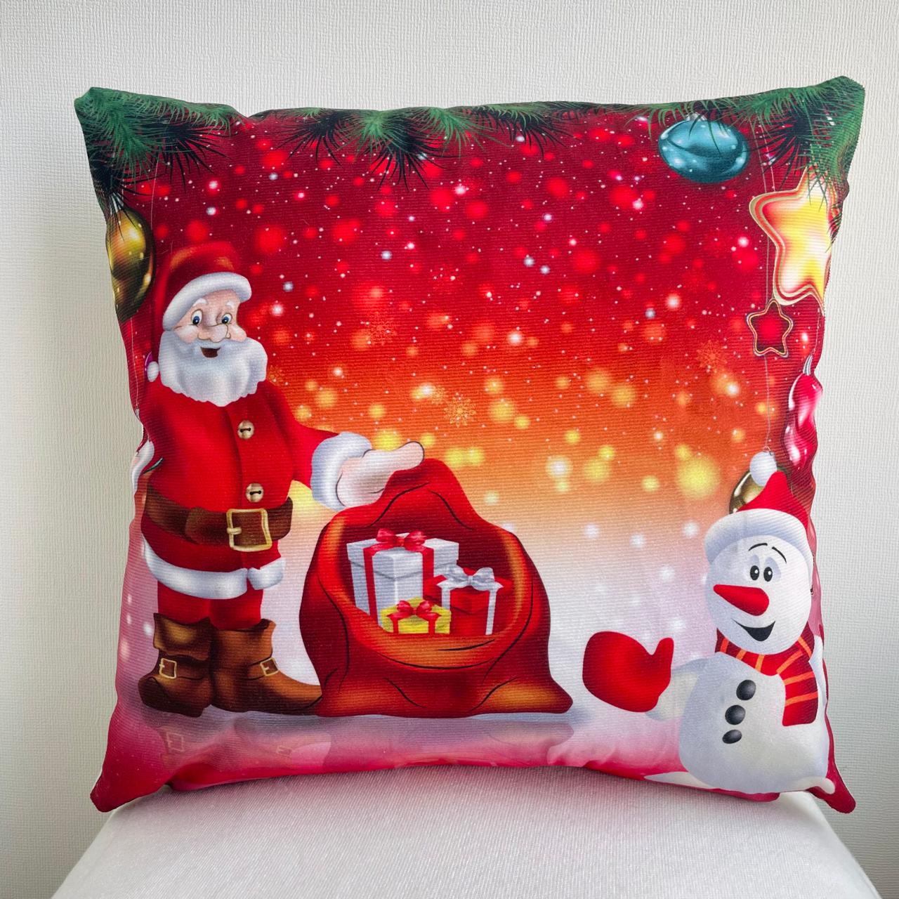 FUNDA COJÍN TODOHOGARSANTIAGODECHILE PACK 2 NAVIDEÑOS CON LUCES LED 10 45 X 45 CM ROJO - 1