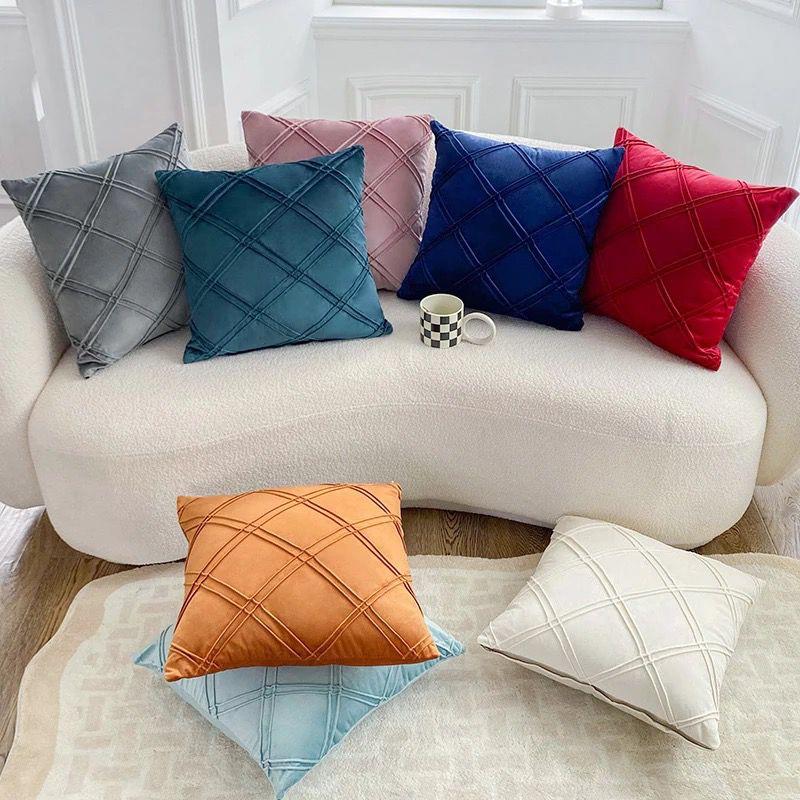 COJÍN TERCIOPELO CON DOBLE PLIEGUE 45X45 - BLANCO INVIERNO - 2