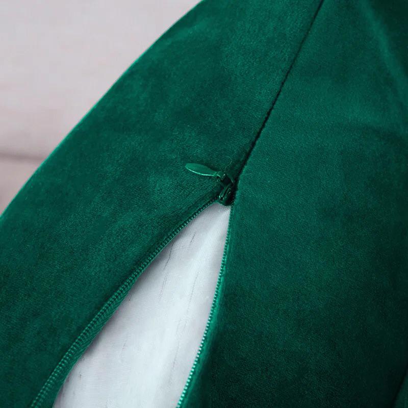 COJÍN TERCIOPELO CON DISEÑO ZIGZAG 45X45 - VERDE OSCURO - 3