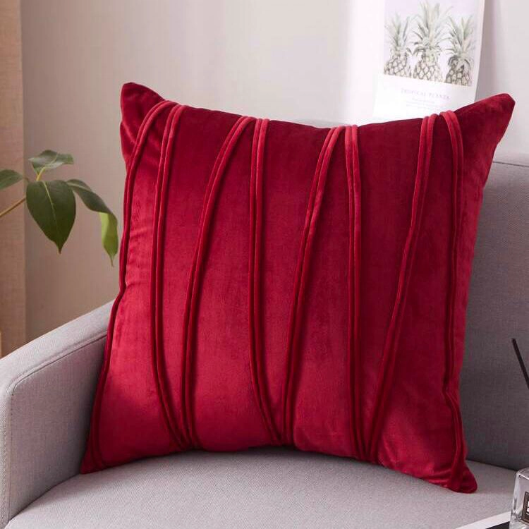 COJÍN TERCIOPELO CON DISEÑO ZIGZAG 45X45 - BURDEO - 1