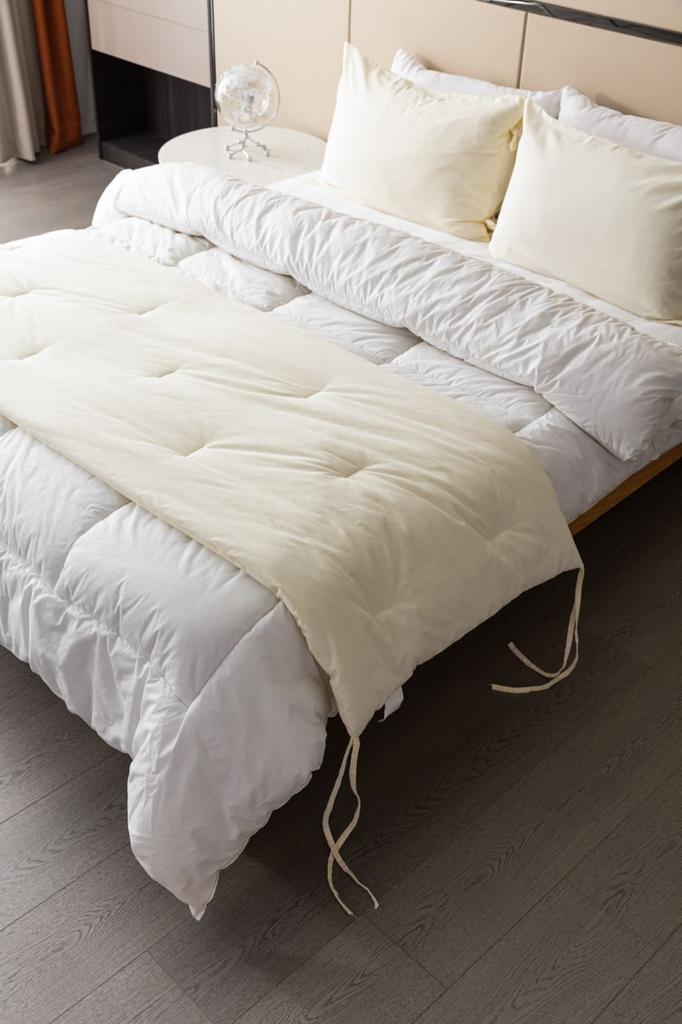 SET DE PIECERA DE LINO CON 2 FUNDAS DE ALMOHADA