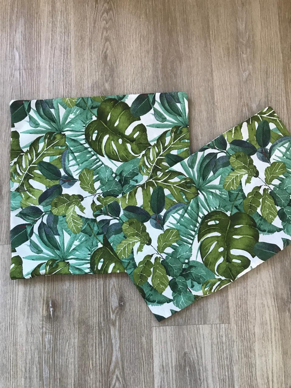 SET DE 2 FUNDAS COMBINADAS - HOJAS VERDES - 1
