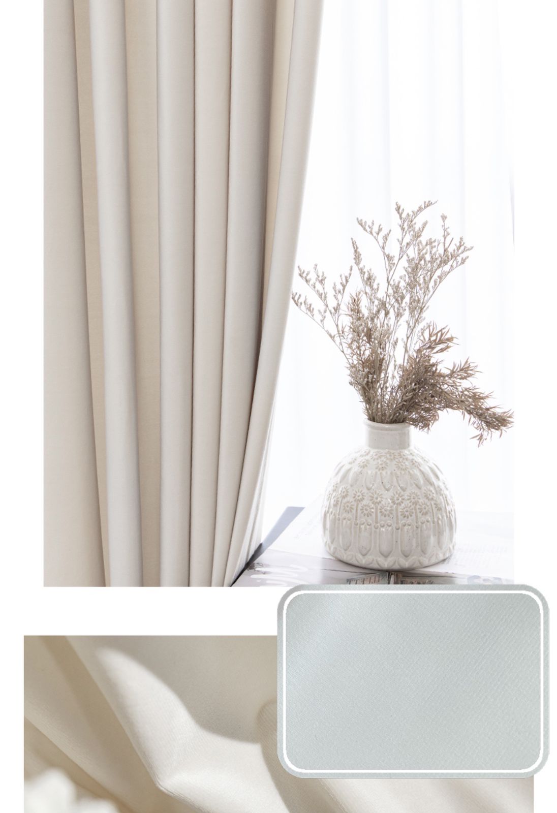 CORTINAS BLACK OUT ENGOMADA, EN COLOR BLANCO INVIERNO - 1