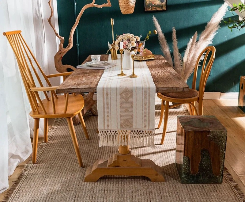 Camino de mesa tejido, beige - 2