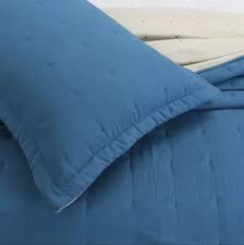 CUBRECAMA DE ALGODON BORDADO 1.5 PLAZAS - AZUL - 2