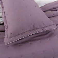 CUBRECAMA DE ALGODON BORDADO KING - MORADO - 2