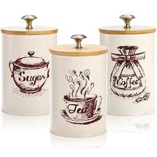 SET DE 3 CANISTER DE COCINA - DISEÑO DIBUJO - 5