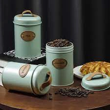 SET DE 3 CANISTER DE COCINA - DISEÑO VERDE AGUA - 5