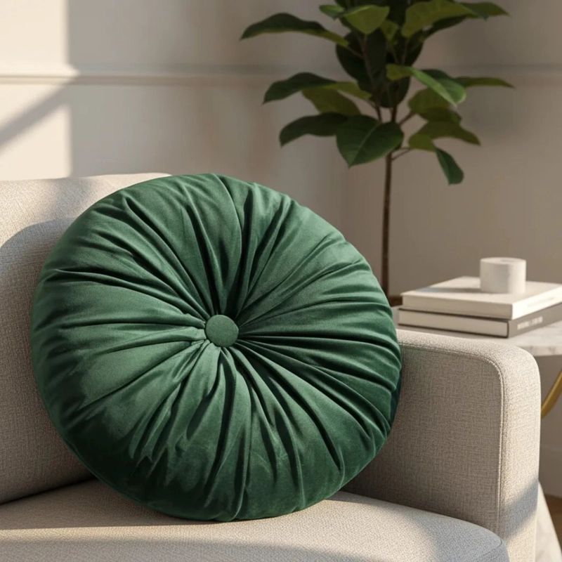 SET DE 2 COJINES REDONDOS 44CM - VERDE - 1