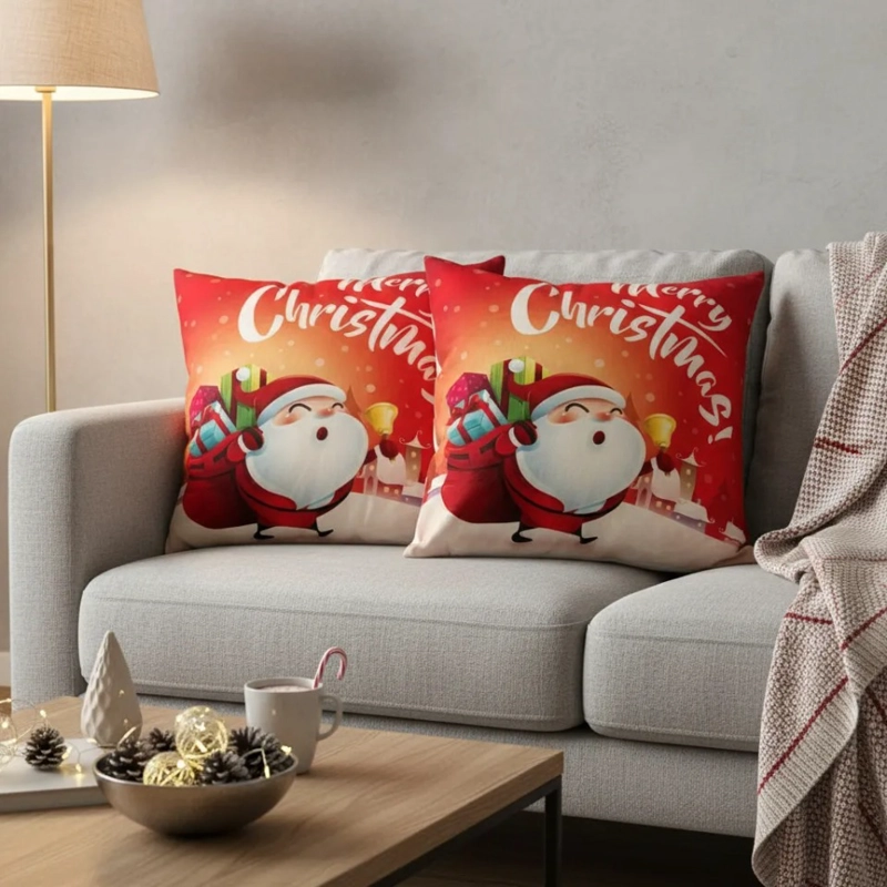 SET DE 2 COJINES 45X45CM NAVIDAD - VIEJO PASCUERO - 1