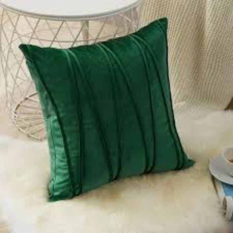 SET DE 2 COJINES DE 45X45 CM DE VELVET TERCIOPELO - VERDE ZIGZAG - 2
