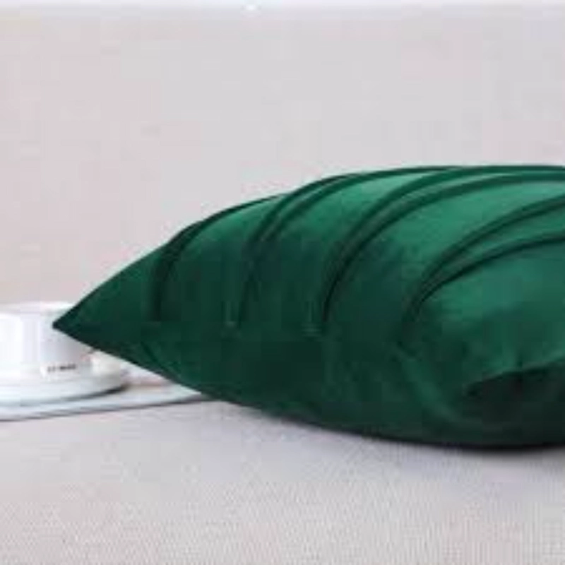 SET DE 2 COJINES DE 45X45 CM DE VELVET TERCIOPELO - VERDE ZIGZAG - 4