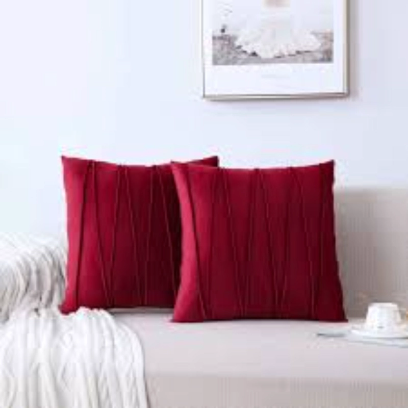 SET DE 2 COJINES DE 45X45 CM DE VELVET TERCIOPELO - BURDEO ZIGZAG - 1