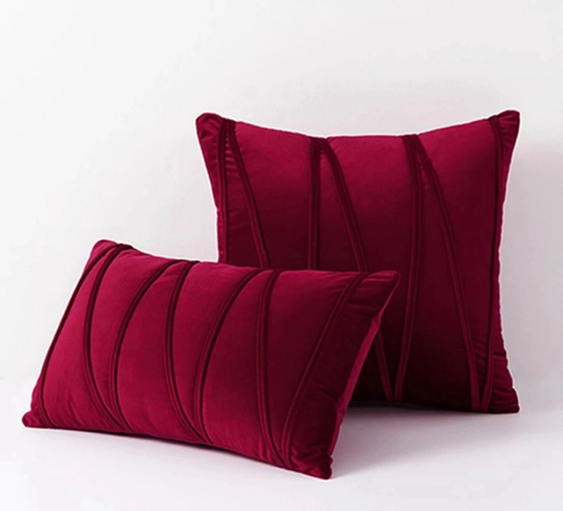 SET DE 2 COJINES DE 45X45 CM DE VELVET TERCIOPELO - BURDEO ZIGZAG - 3