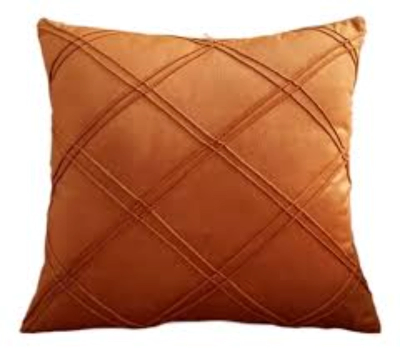 SET DE 2 COJINES DE TERCIOPELO DOBLE PLIEGUE - NARANJO - 4