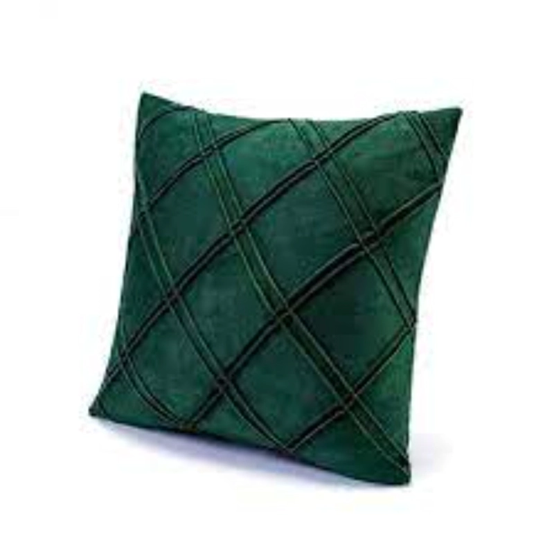 SET DE 2 COJINES DE TERCIOPELO DOBLE PLIEGUE - VERDE - 2