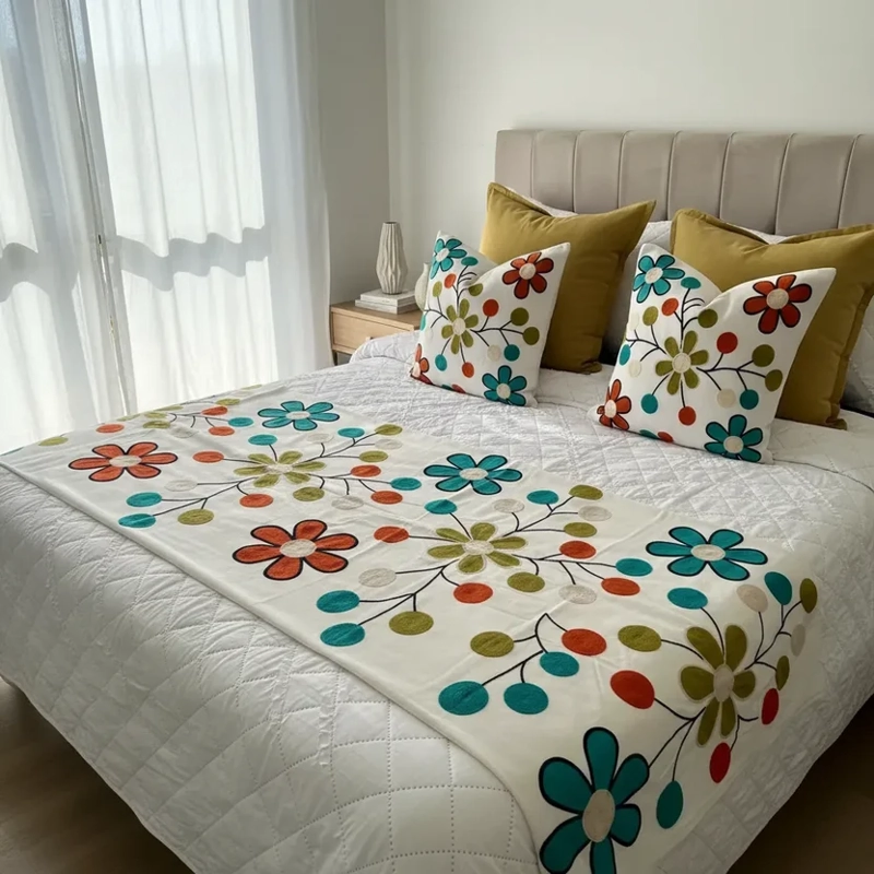 SET RENOVACION KING JARDIN BORDADO 9 PIEZAS KING - 2