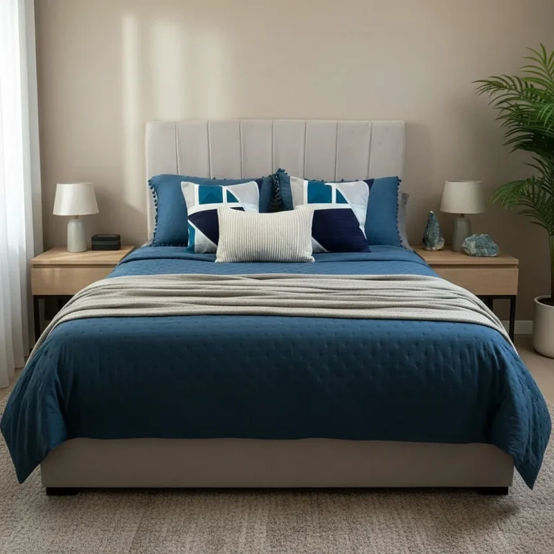 SET RENOVACION VERANO DORMITORIO 6 PIEZAS | CUBRECAMA + COJINES KING