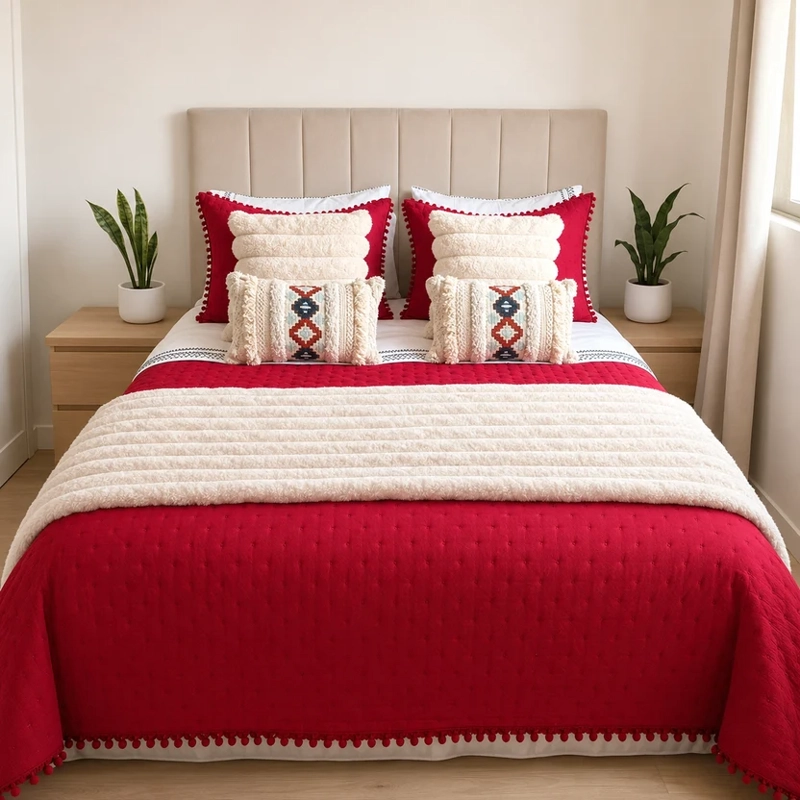 SET RENOVACION 2 PLAZAS INVIERNO RUBI BOHO 8 PIEZAS KING - 4