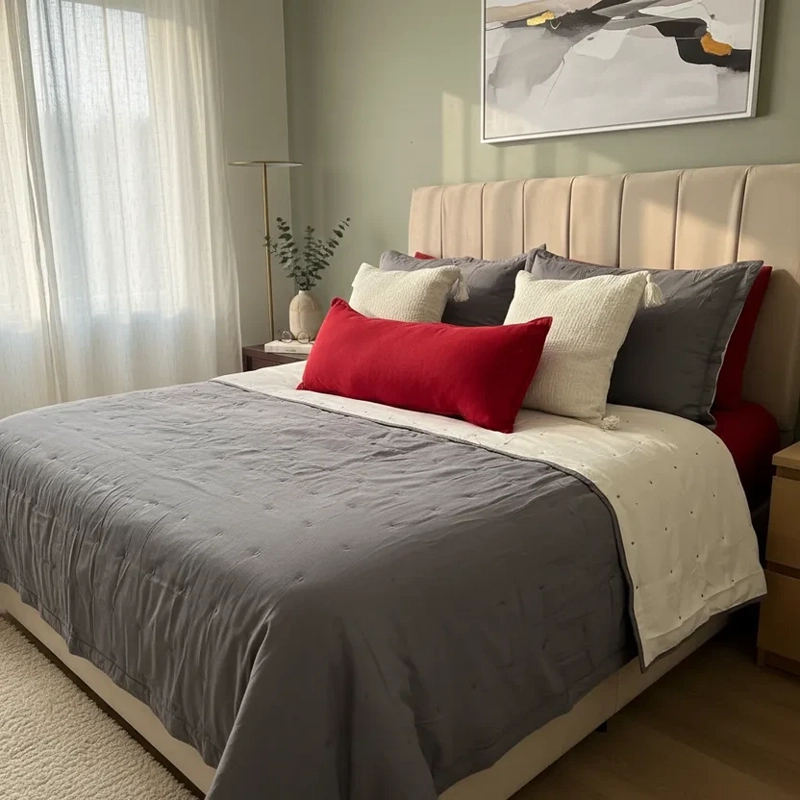 SET RENOVACION DORMITORIO GRIS & BLANCO | 7 PIEZAS KING - 3