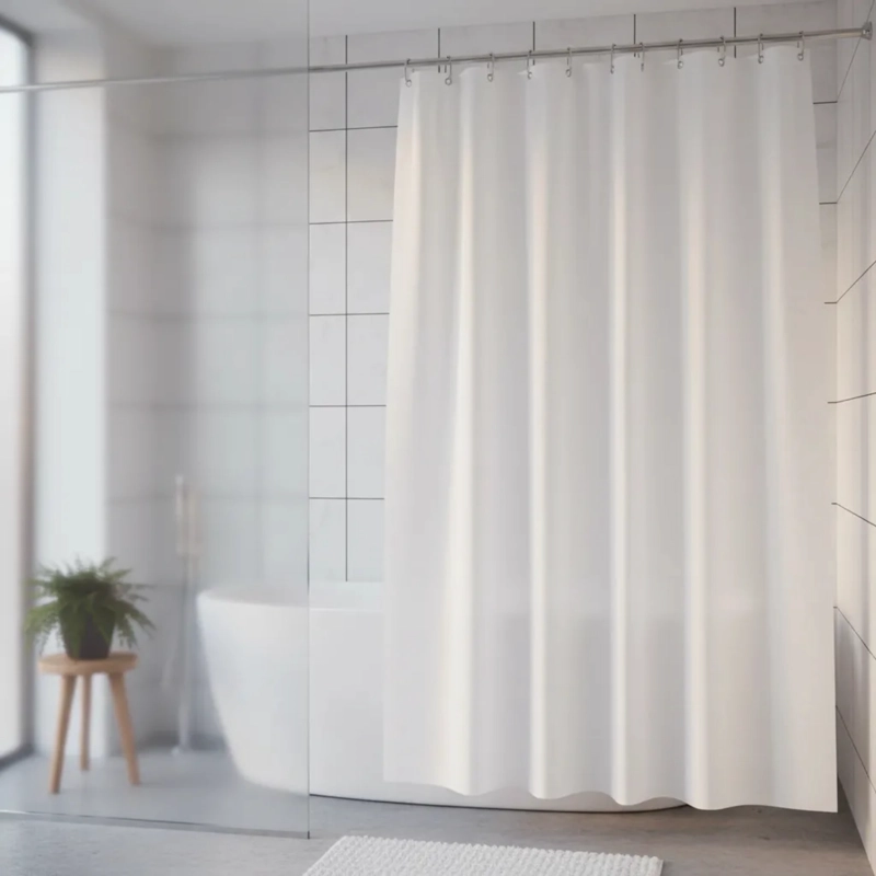 FORRO PARA CORTINA DE BAÑO  TRASLUCIDO, 3 MAGNETOS 180×180CM - 2