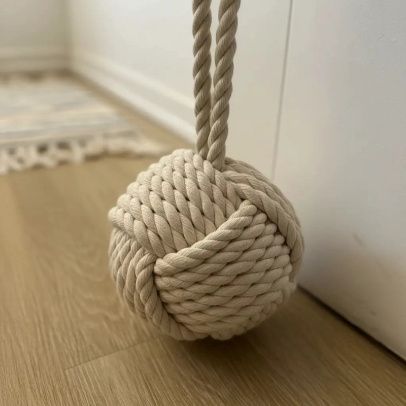 TOPE DE PUERTA DECORATIVO DE YUTE · BOLA RUSTICA (1,85 KG) - 3