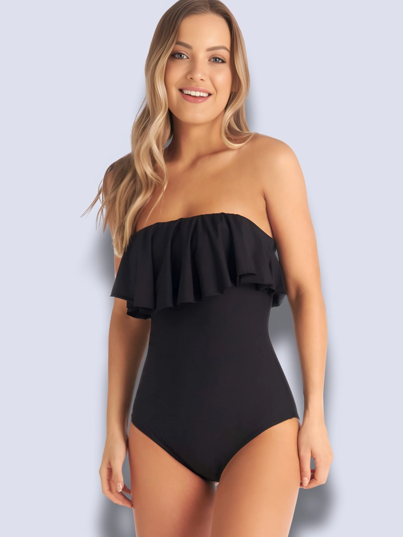 TRAJE DE BAÑO MUJER CHAMELA MODELADOR BOLERO STRAPLESS CONTROL ABDOMEN 30735 - 1