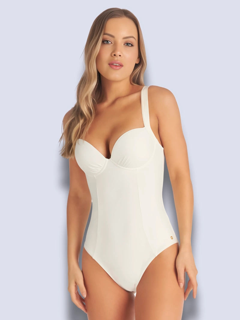 TRAJE DE BAÑO MUJER CHAMELA BLANCO COPAS CONTROL DE ABDOMEN 42895 - 1