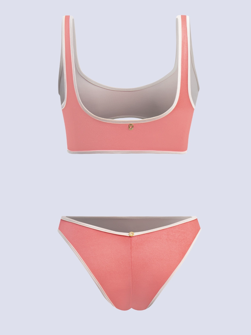 BIKINI MUJER CHAMELA CORAL CROP TOP 43045 - 2