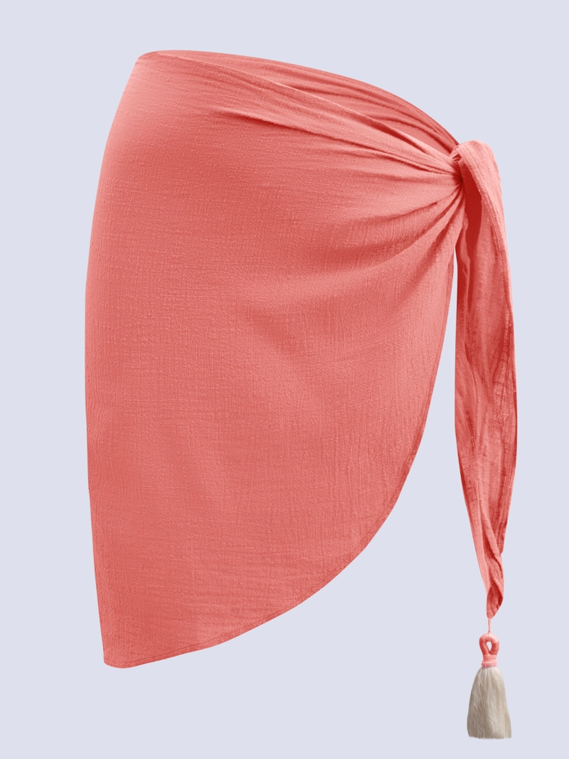 PAREO ALGODÓN MUJER CHAMELA POMPONES CORAL 43095 - 6