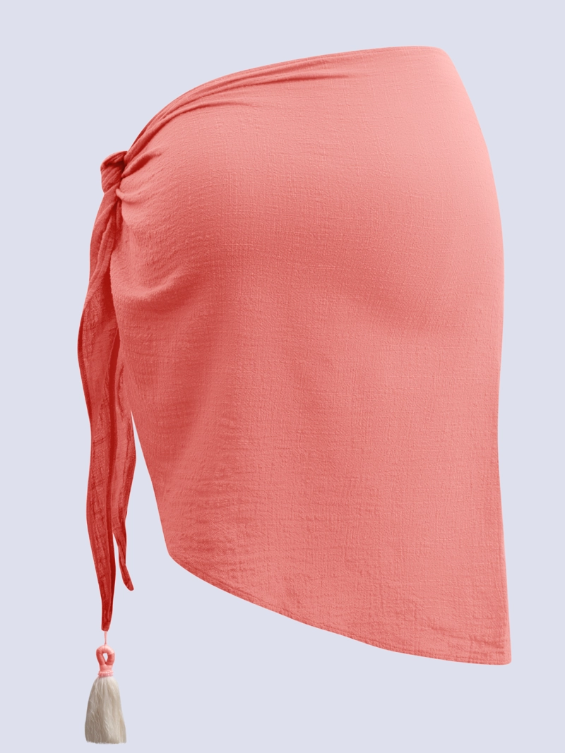 PAREO ALGODÓN MUJER CHAMELA POMPONES CORAL 43095 - 7