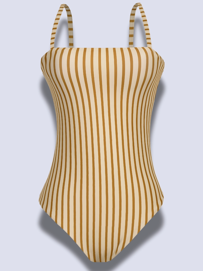 TRAJE DE BAÑO RAYAS CON CONTROL DE ABDOMEN CHAMELA 44265 - 8
