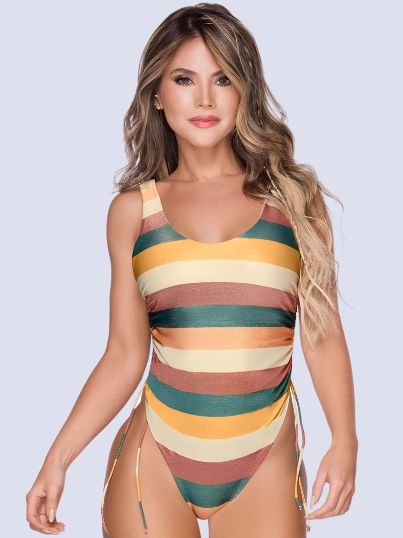 TRAJE DE BAÑO RAYAS ECO CONTROL DE ABDOMEN 44805 - 1