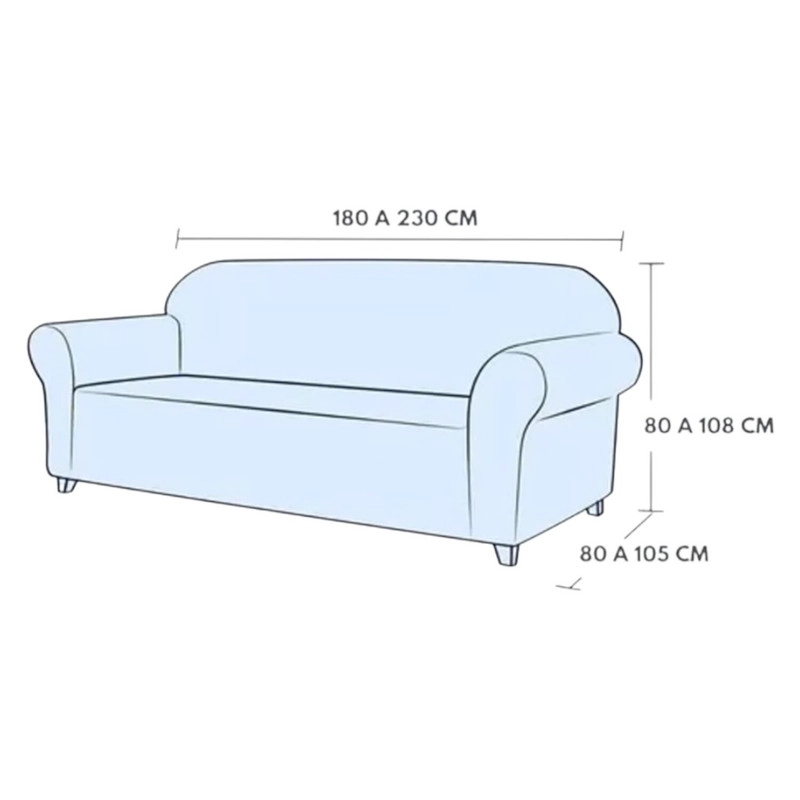 FUNDA TURCA PROTECTORA CUBRE SOFA DE 3 CUERPO TELA ELASTICADA COLOR BURDEO - 4