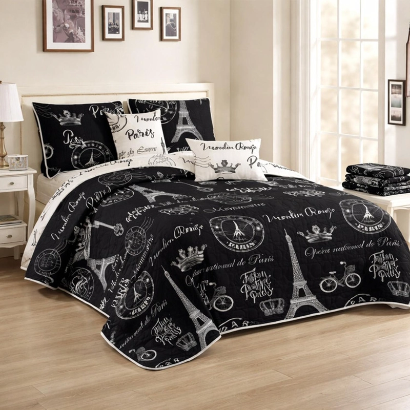 CUBRECAMA + JUEGO DE SABANAS KING VERANO + FUNDAS ALMOHADA TAMAÑO KING - 1
