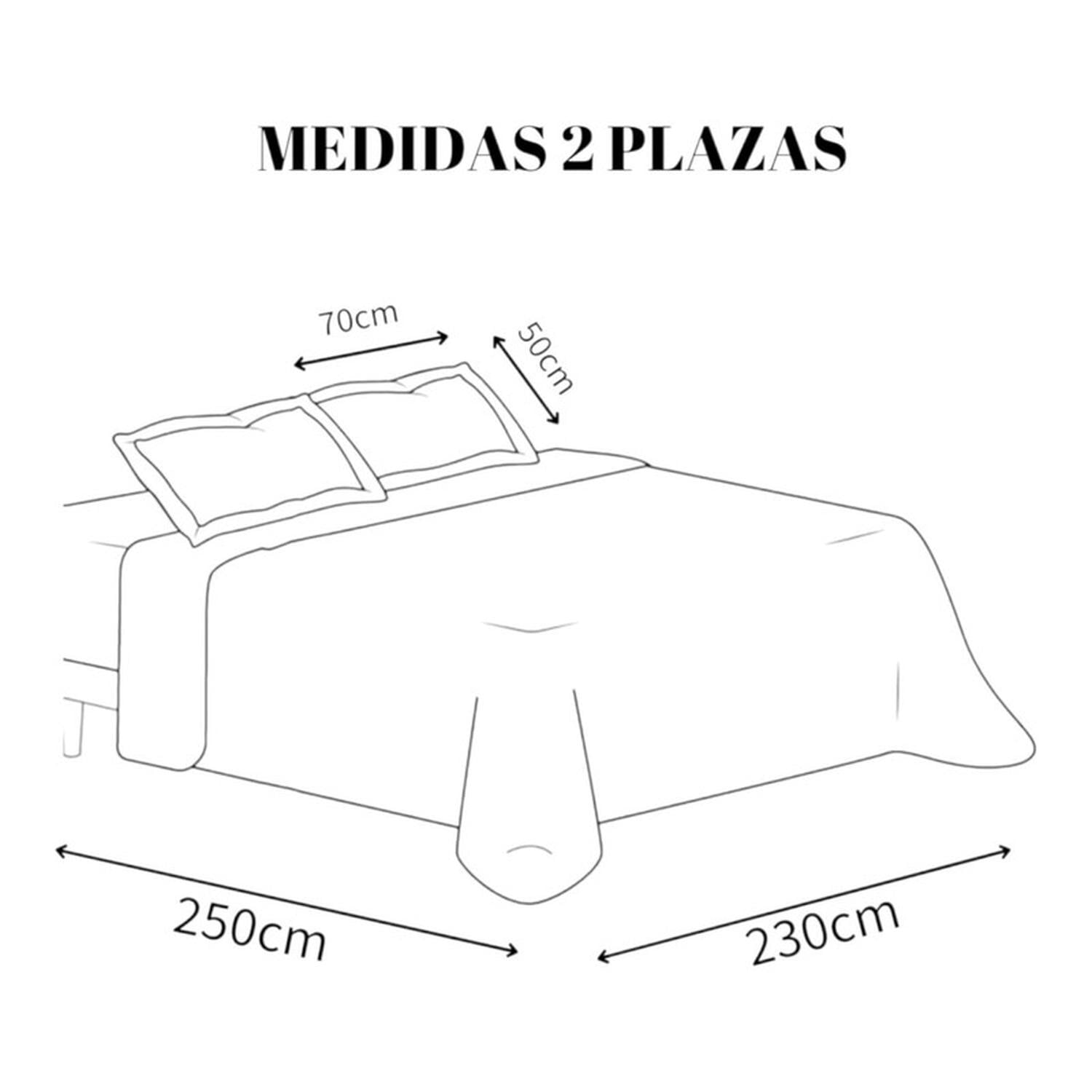 CUBRECAMA + JUEGO DE SABANAS DE 2 PLAZAS + FUNDAS ALMOHADA TAMAÑO 2 PLAZAS - 6