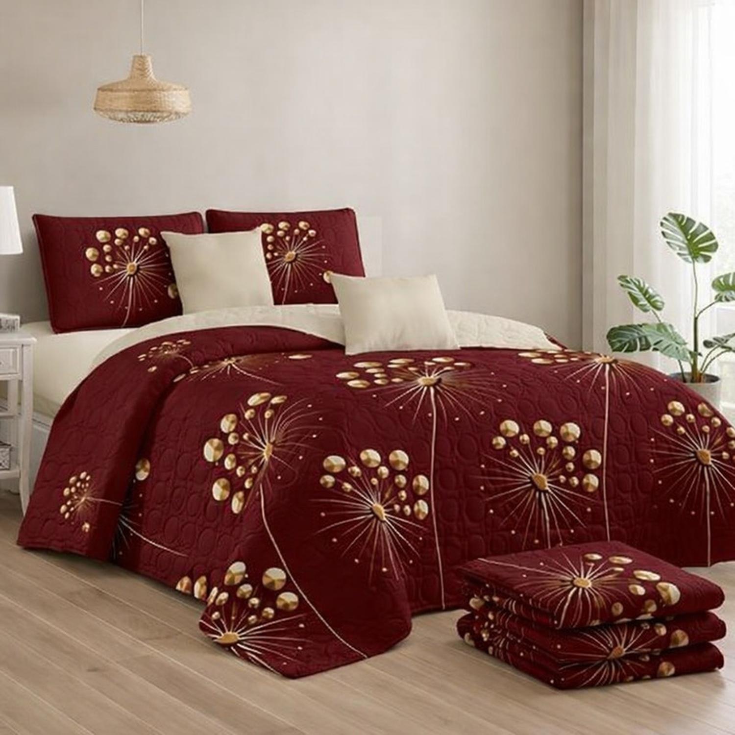 CUBRECAMA + JUEGO DE SABANAS DE 2 PLAZAS + FUNDAS ALMOHADA TAMAÑO 2 PLAZAS - 1