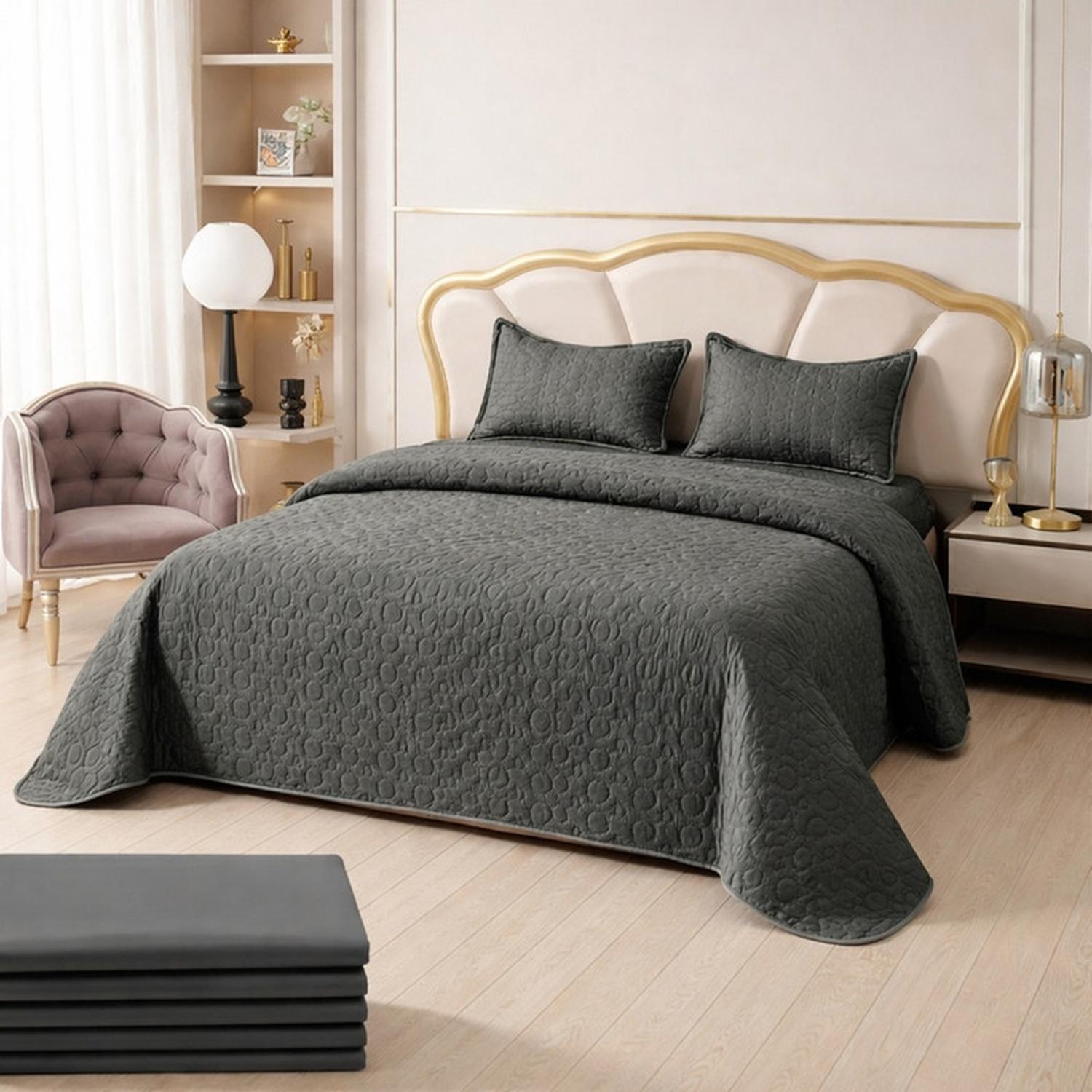 CUBRECAMA + JUEGO DE SABANAS DE 2 PLAZAS + FUNDAS ALMOHADA TAMAÑO 2 PLAZAS - 1