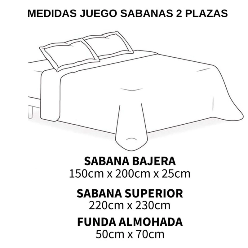 CUBRECAMA + JUEGO DE SABANAS DE 2 PLAZAS + FUNDAS ALMOHADA TAMAÑO 2 PLAZAS - 5