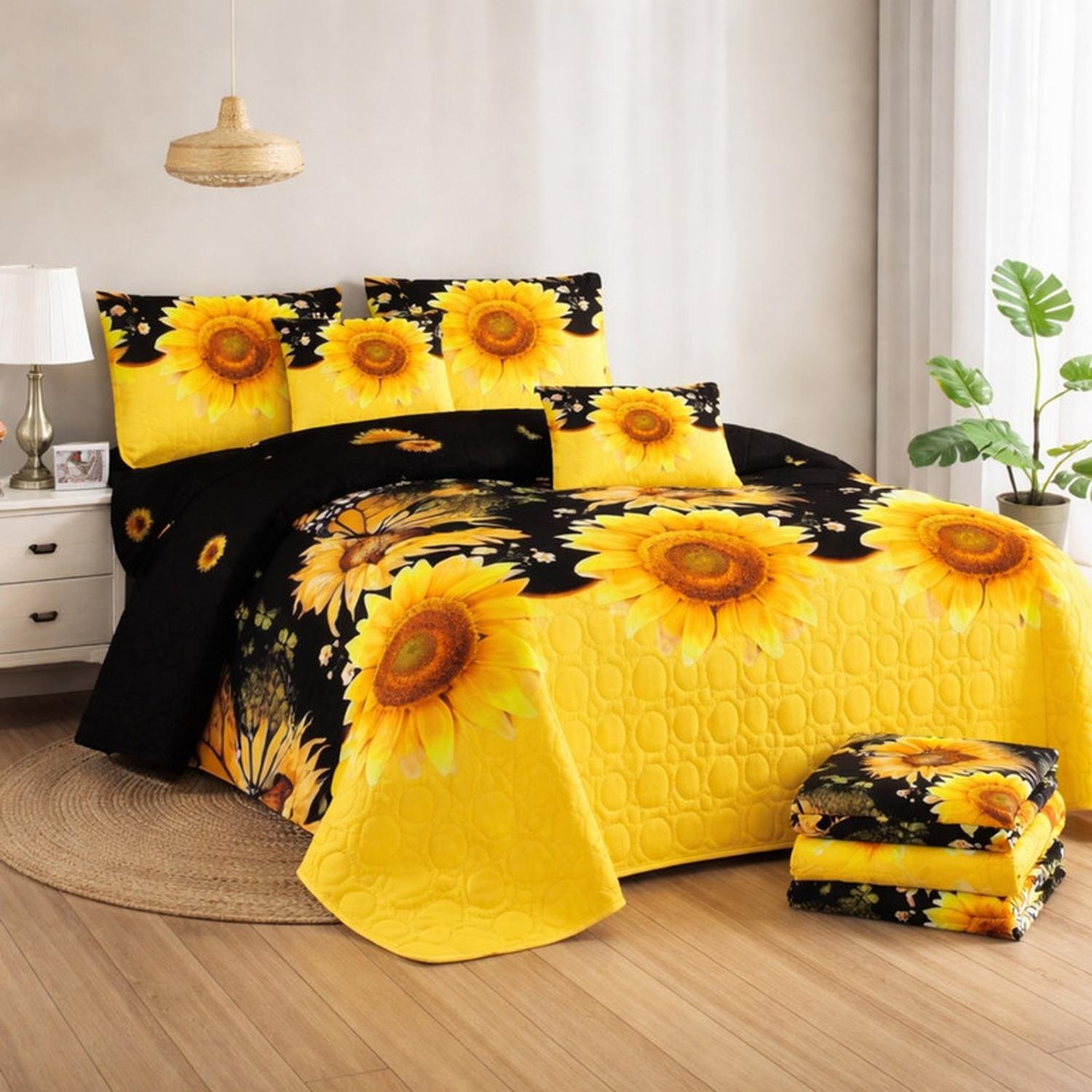 CUBRECAMA + JUEGO DE SABANAS DE 2 PLAZAS + FUNDAS ALMOHADA TAMAÑO 2 PLAZAS - 1