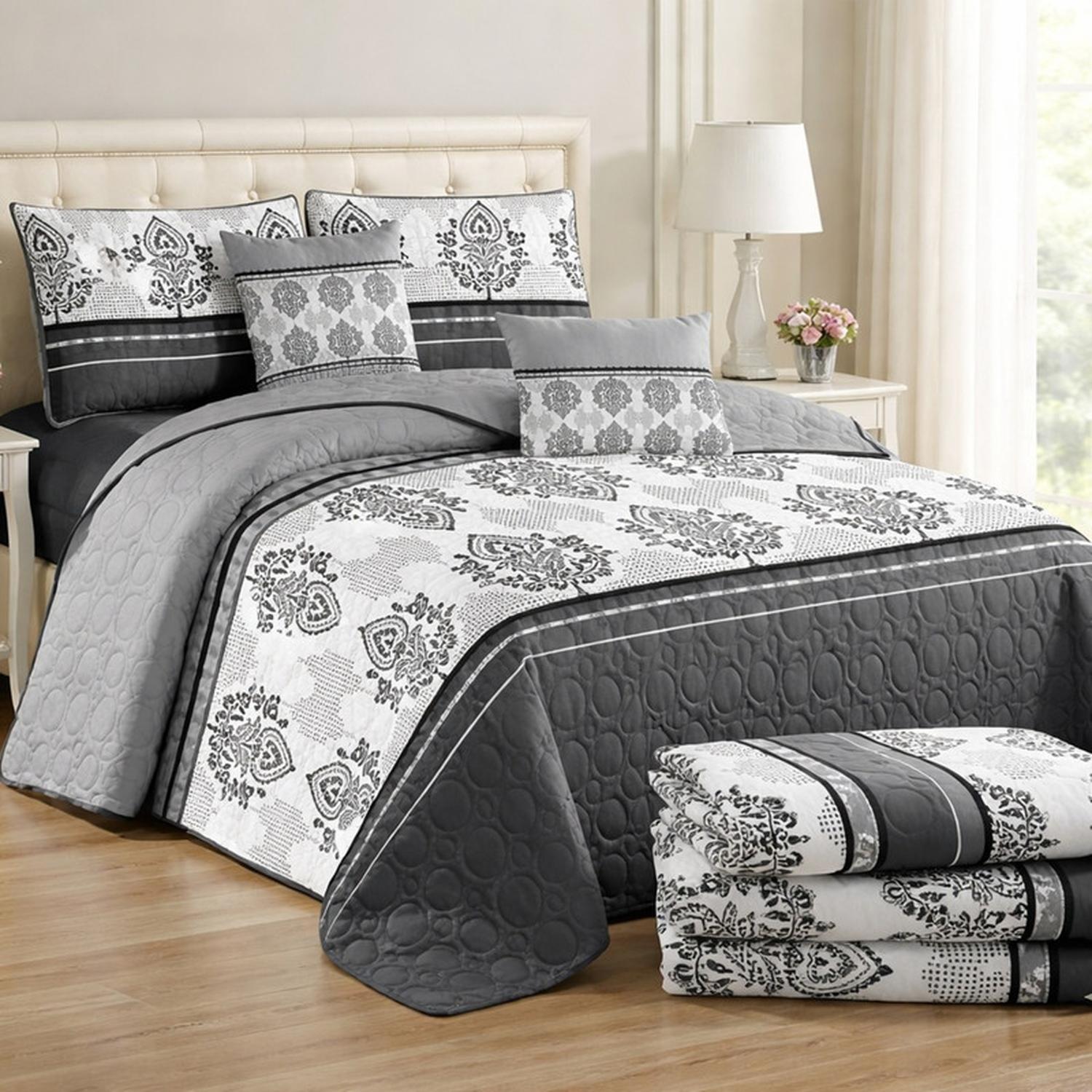 CUBRECAMA + JUEGO DE SABANAS KING VERANO + FUNDAS ALMOHADA TAMAÑO KING - 1