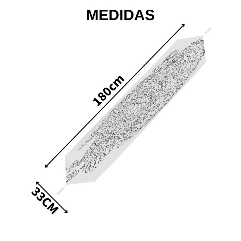 CAMINO DE MESA EN LINO MEDIDA 33X180CM CON FLECOS COLOR GRIS - 3