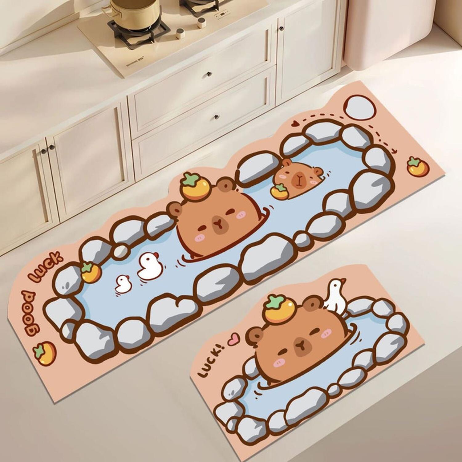 SET 2 ALFOMBRA DE GOMA PARA COCINA PISO ANTIDESLIZANTE LISO - 1