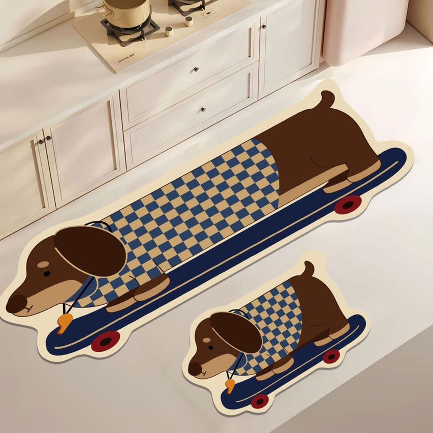 SET 2 ALFOMBRA DE GOMA PARA COCINA PISO ANTIDESLIZANTE LISO - 1