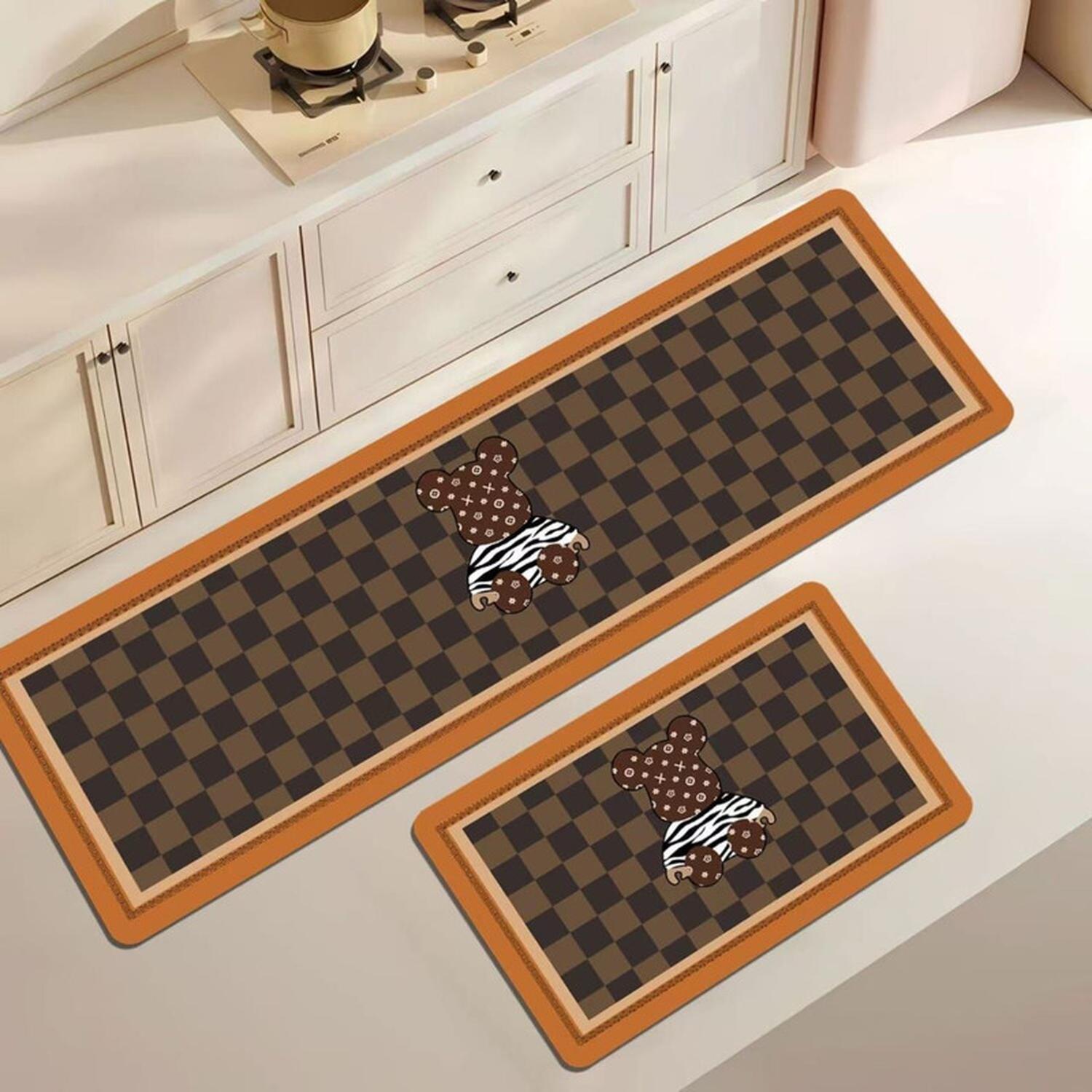 SET 2 ALFOMBRA DE GOMA PARA COCINA PISO ANTIDESLIZANTE LISO - 1